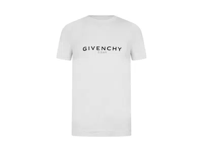 Pre-owned Givenchy Men's  Reverse Logo Tee Shirt In White/black