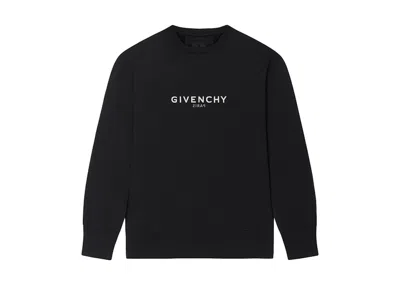 Pre-owned Givenchy Men's  Reverse Slim Fit Fleece Sweatshirt In Black