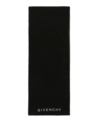 Pre-owned Givenchy Men's  Reversible 4g Stars Scarf In Black White In Multi