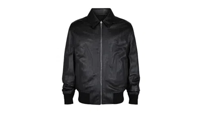 Pre-owned Givenchy Men's  Reversible Bomber Leather Jacket In Black