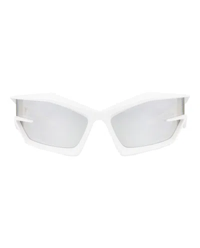 Pre-owned Givenchy Men's  Shieldframe Injection Sunglasses In White White Silver (gv40049u/69/21c)