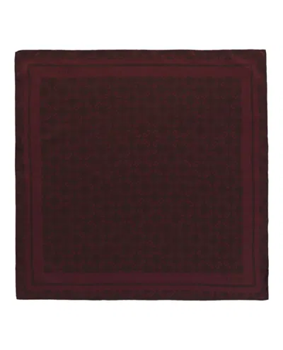 Pre-owned Givenchy Men's  Silk Monogram Scarf In Burgundy