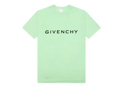Pre-owned Givenchy Men's  Slim Fit Logo T-shirt In Green