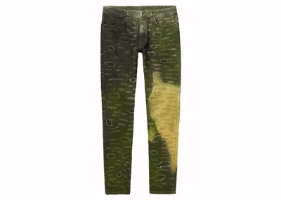 Pre-owned Givenchy Men's  Slimfit Tapered Jeans In Green
