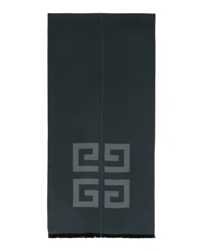 Pre-owned Givenchy Men's  Split Oblong Scarf In Grey