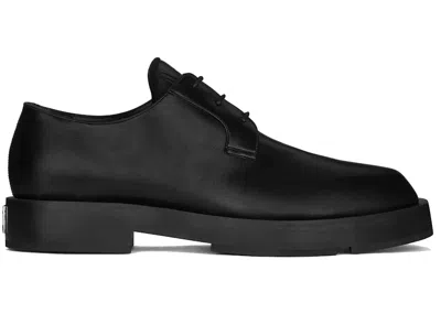Pre-owned Givenchy Men's  Squared Derby Leather Sneakers In Black