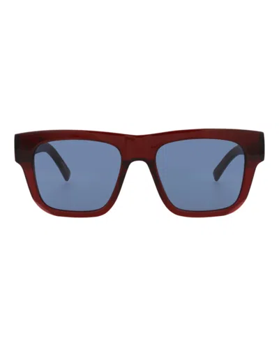 Pre-owned Givenchy Men's  Squareframe Acetate Sunglasses In Bordeaux Bordeaux Blue (gv40002u/52/69v)