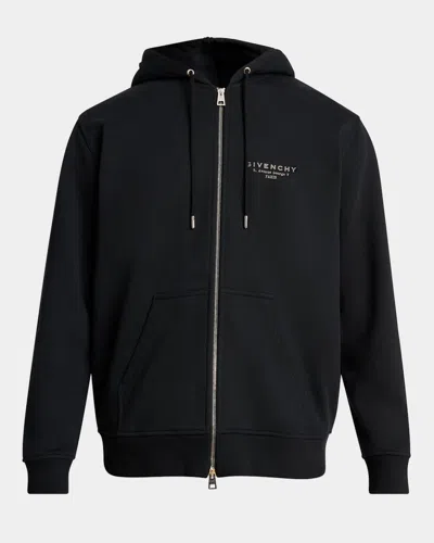 Givenchy Men's  Stamp Zip Hoodie In Black