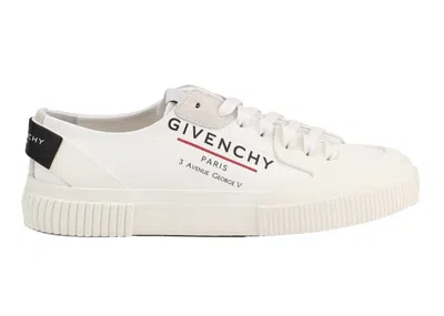 Pre-owned Givenchy Men's  Tennis Light Sneakers In White/black/red