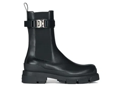 Pre-owned Givenchy Men's  Terra Chelsea Boot Leather Sneakers In Black