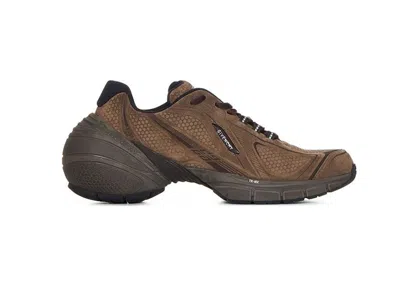 Pre-owned Givenchy Men's  Tkmx Runner Dark Sneakers In Brown