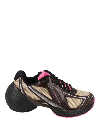 Pre-owned Givenchy Men's  Tkmx Runners Sneakers In Brown Pink In Multi