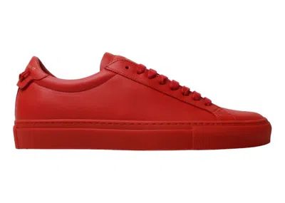 Pre-owned Givenchy Men's  Urban Street Low Leather Sneakers In Red