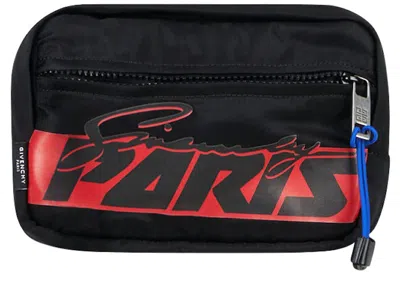 Pre-owned Givenchy Men's  Ut3 Bum Bag Printed In Black