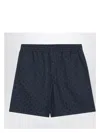 Givenchy Grey/blue Shorts With 4g Logo Print