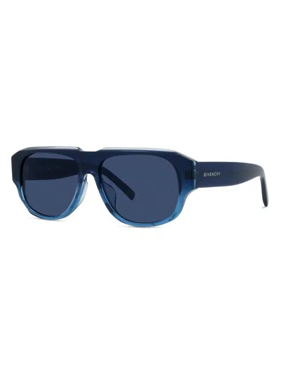 Givenchy Men's Gv Day 55mm Rectangular Sunglasses In Blue