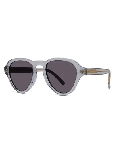 Givenchy Men's Gv Day Acetate Aviator Sunglasses In Transparent Grey Dark Grey