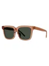 Givenchy Men's Gv Day Rose Rectangular Sunglasses In Transparent Rust Dark Green