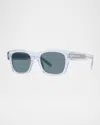 Givenchy Gv One 52mm Rectangular Sunglasses In Crystal/green
