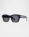 Givenchy Men's Gv One Acetate And Nylon Rectangle Sunglasses In Black