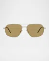 Givenchy Men's Gv One Metal Aviator Sunglasses In Gray