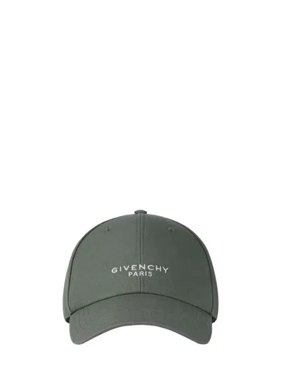 Givenchy Paris Embroidered Cap In Cotton In Green