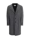 Givenchy Oversize Wool Blend Herringbone Overcoat In Gray