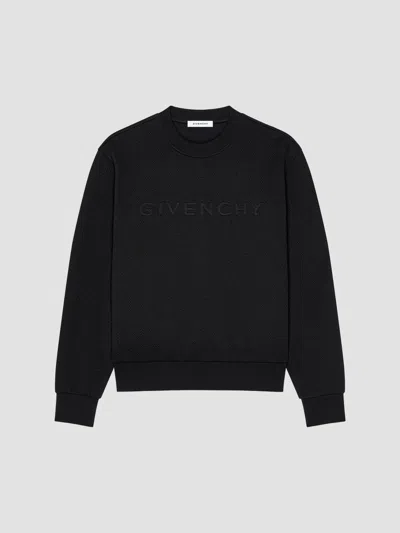 Givenchy Men's Herringbone Knit Sweatshirt With Jacquard In Black