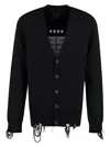 Givenchy Men's Intarsia Detail Cotton Cardigan In Black