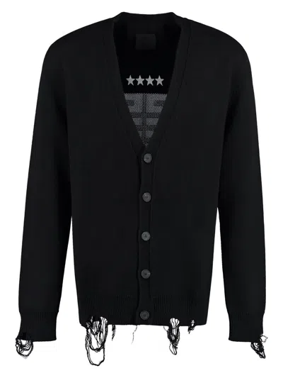 GIVENCHY MEN'S INTARSIA DETAIL COTTON CARDIGAN