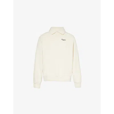 Givenchy Mens Ivory Brand-embroidered Regular-fit Cotton-blend Sweatshirt
