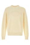 Givenchy Wool Crew Neck Sweater With Ribbed Cuffs In White