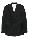 Givenchy Stripe-pattern Double-breasted Blazer In Black