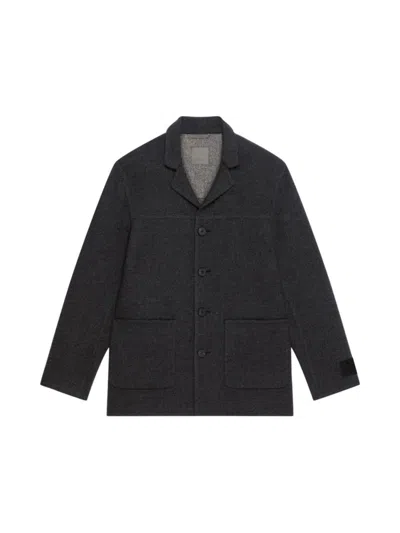 Givenchy Men's Jacket In Double Face Wool And Cashmere In Dark Grey