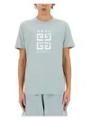 Givenchy Mineral Blue Cotton T-shirts And Polos In Blue
