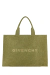 Givenchy Green Canvas Tote Bag In Green
