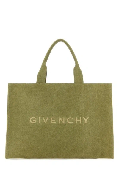 Givenchy Men Khaki Canvas  Shopping Bag In Green