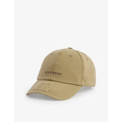 Givenchy Mens Khaki Logo-embroidered Curved-brim Cotton Twill Cap