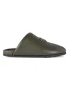 Givenchy Label Flat Mules In Nappa Leather In Green