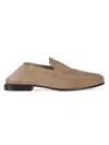 Givenchy Men's Label Suede Foldable Loafers In Brown
