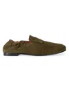 Givenchy Label Loafers In Suede In Green