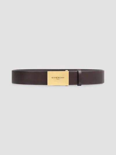 Givenchy Men's Label Reversible Belt In Leather In Brown