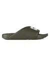 Givenchy Label Slide Flat Mules In Rubber In Brown