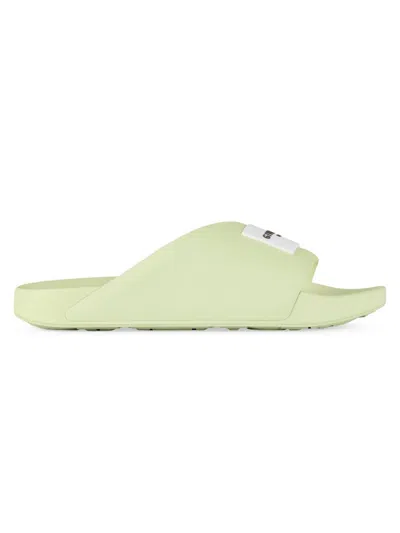 Givenchy Men's Label Slide Flat Mules In Rubber In Green