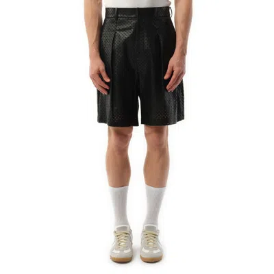 Givenchy Men's Leather Bermuda Shorts In Black