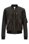 Givenchy Leather Bomber Jacket Puffer Jackets Black In Black