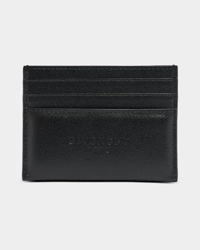 GIVENCHY MEN'S LEATHER EMBOSSED LOGO CARD HOLDER