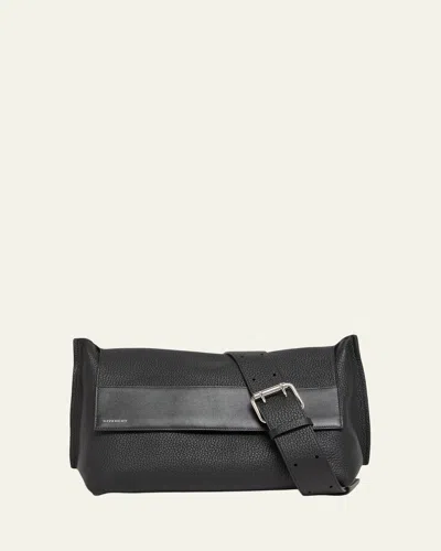 Givenchy Men's Leather Flap-top Crossbody Bag In Black