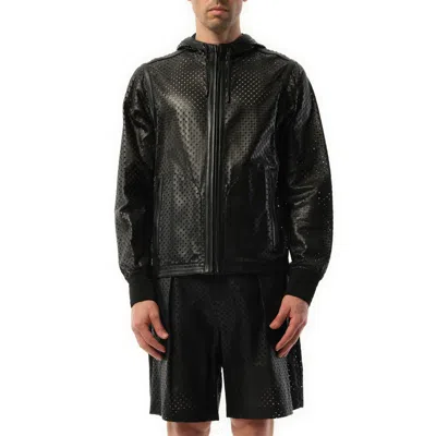 Givenchy Men's Leather Hooded Jacket In Black