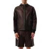 Givenchy Men's Leather Hoodie In Blk/red